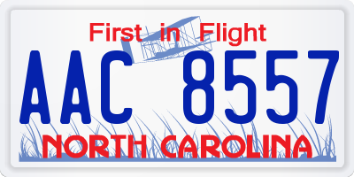 NC license plate AAC8557
