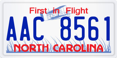 NC license plate AAC8561