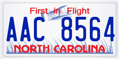 NC license plate AAC8564