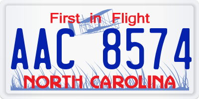 NC license plate AAC8574