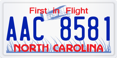 NC license plate AAC8581