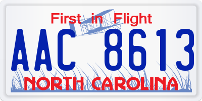 NC license plate AAC8613