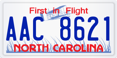 NC license plate AAC8621