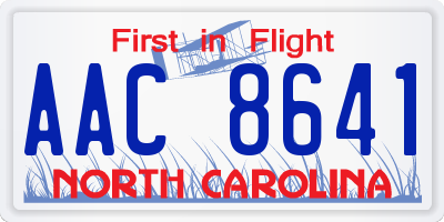 NC license plate AAC8641
