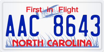 NC license plate AAC8643