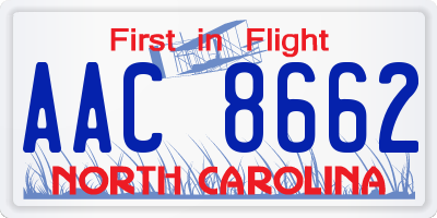 NC license plate AAC8662