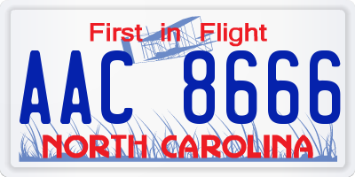 NC license plate AAC8666