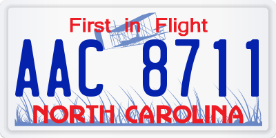 NC license plate AAC8711