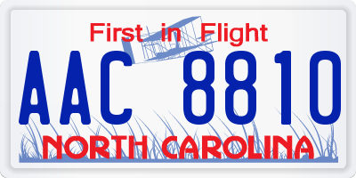 NC license plate AAC8810