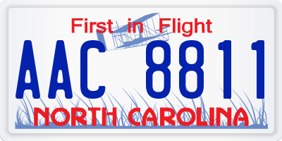 NC license plate AAC8811