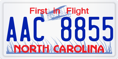 NC license plate AAC8855