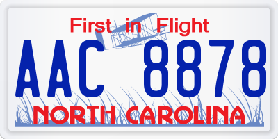 NC license plate AAC8878