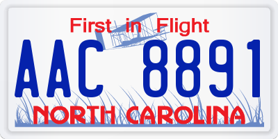 NC license plate AAC8891