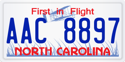 NC license plate AAC8897