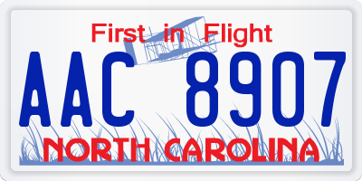 NC license plate AAC8907