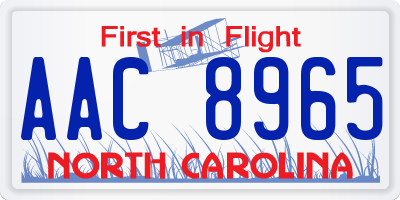 NC license plate AAC8965