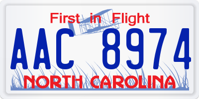 NC license plate AAC8974