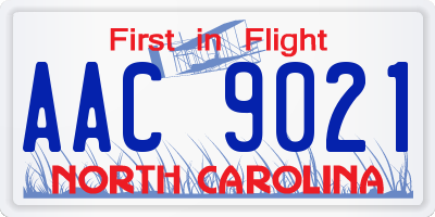 NC license plate AAC9021