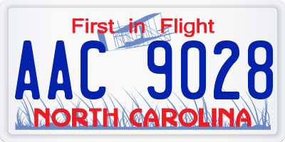 NC license plate AAC9028