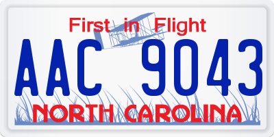 NC license plate AAC9043