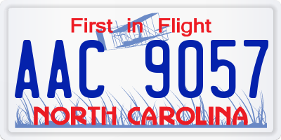 NC license plate AAC9057