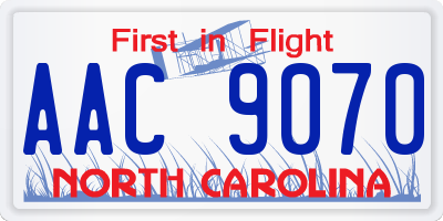 NC license plate AAC9070