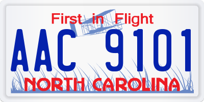 NC license plate AAC9101