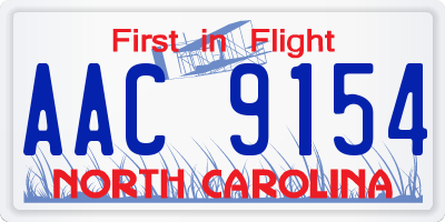 NC license plate AAC9154