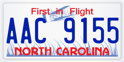 NC license plate AAC9155