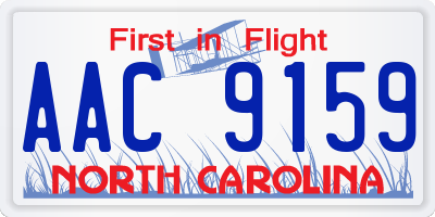 NC license plate AAC9159