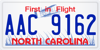 NC license plate AAC9162