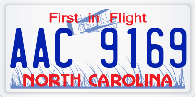 NC license plate AAC9169