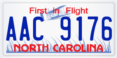 NC license plate AAC9176