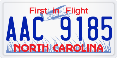 NC license plate AAC9185