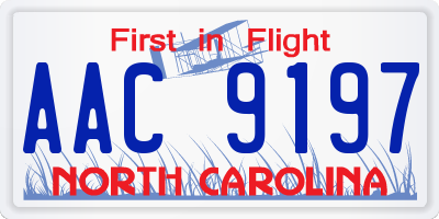 NC license plate AAC9197