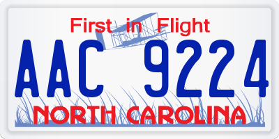NC license plate AAC9224