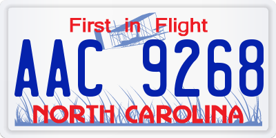 NC license plate AAC9268