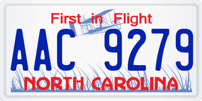 NC license plate AAC9279