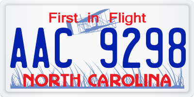 NC license plate AAC9298