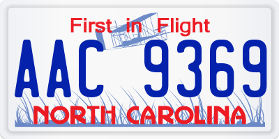 NC license plate AAC9369