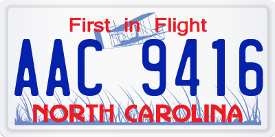 NC license plate AAC9416
