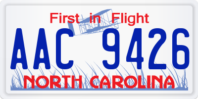 NC license plate AAC9426