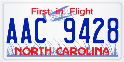NC license plate AAC9428