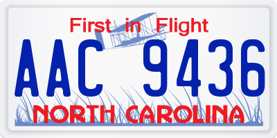 NC license plate AAC9436