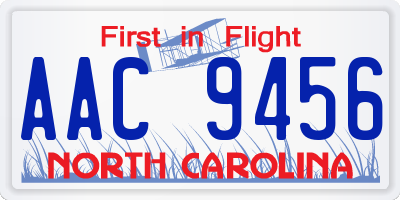 NC license plate AAC9456