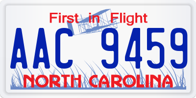NC license plate AAC9459