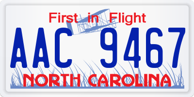 NC license plate AAC9467