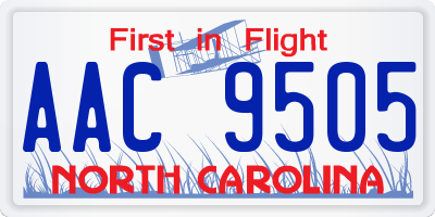NC license plate AAC9505