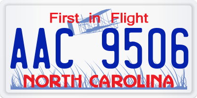 NC license plate AAC9506