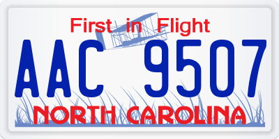 NC license plate AAC9507